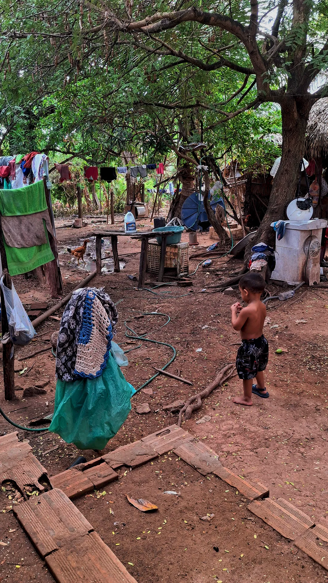 Quintal da casa de Vaim um dos líderes comunitários no Quilombo Onça, em Santa Inês, no interior maranhense. Foto: Katherine Martins